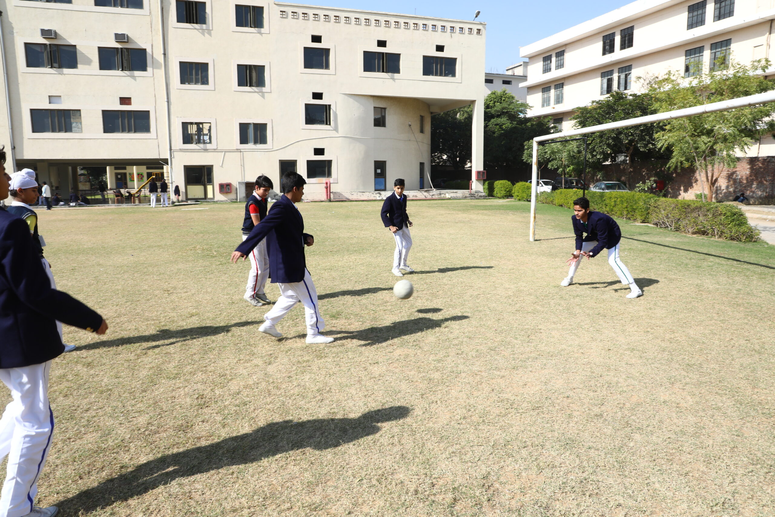 Students playing football at Banyan Tree School Jaipur